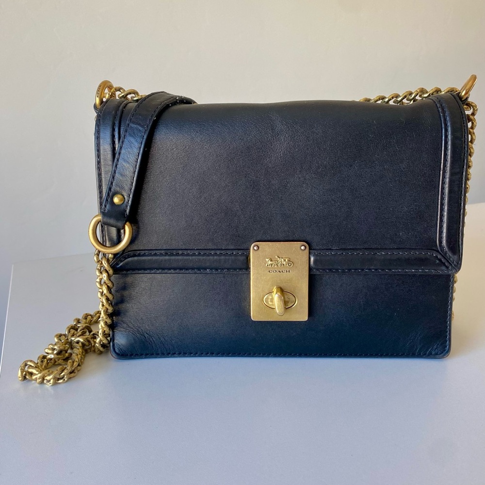 Coach Hutton Black Leather Crossbody/Shoulder Bag